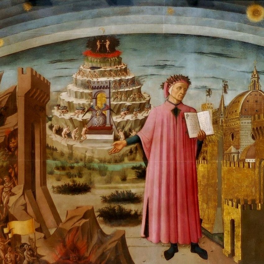 Dante con la Divina Commedia